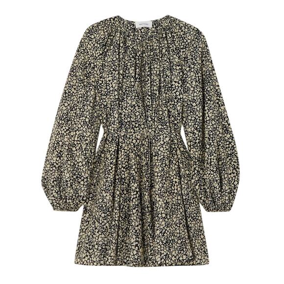 Matteau Dresses & Skirts - Matteau Printed Black Floral Mini Dress Size 8